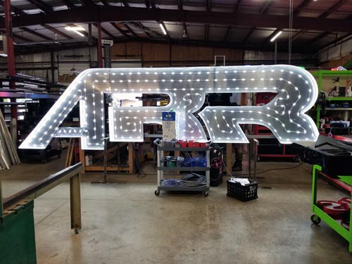 Sign Fabrication - Lighted Metal Sign Frame