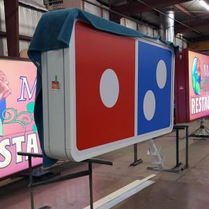 Fabrication of Domino's Pizza Cabinet Sign