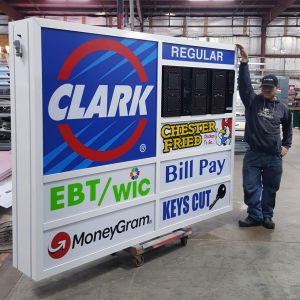 Electronic Message Center Fabrication for Clark Gas Station