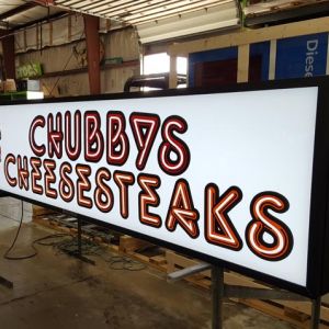 Fabrication of Chubby's Cheesesteaks Restaurant Cabinet Sign
